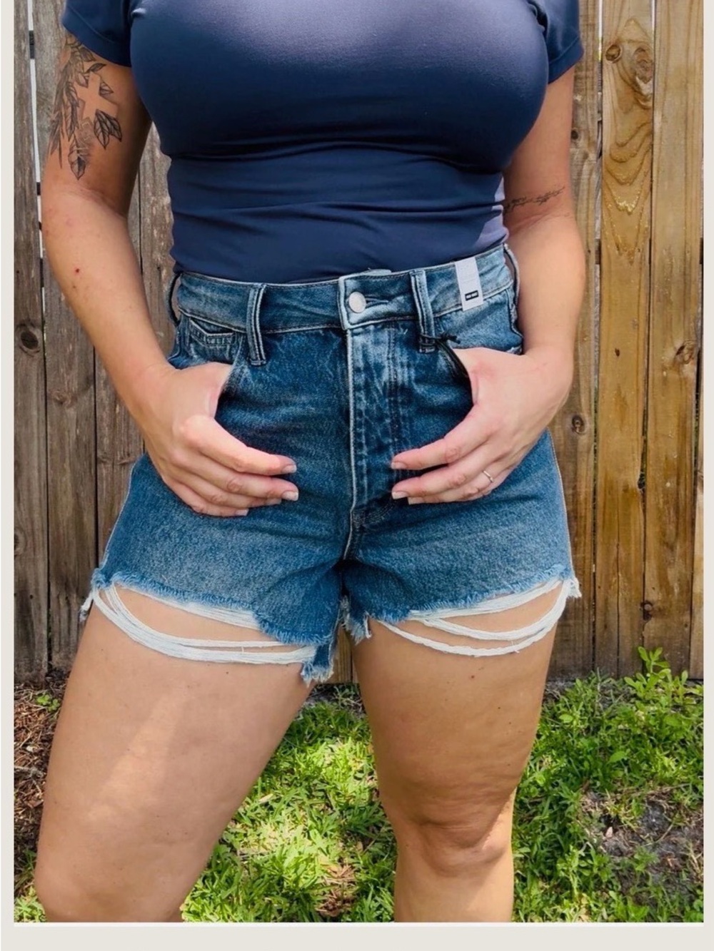 High-Rise Distressed Judy Blue Denim Shorts